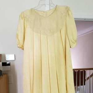 Pleated Maternity Dress-Yellow
